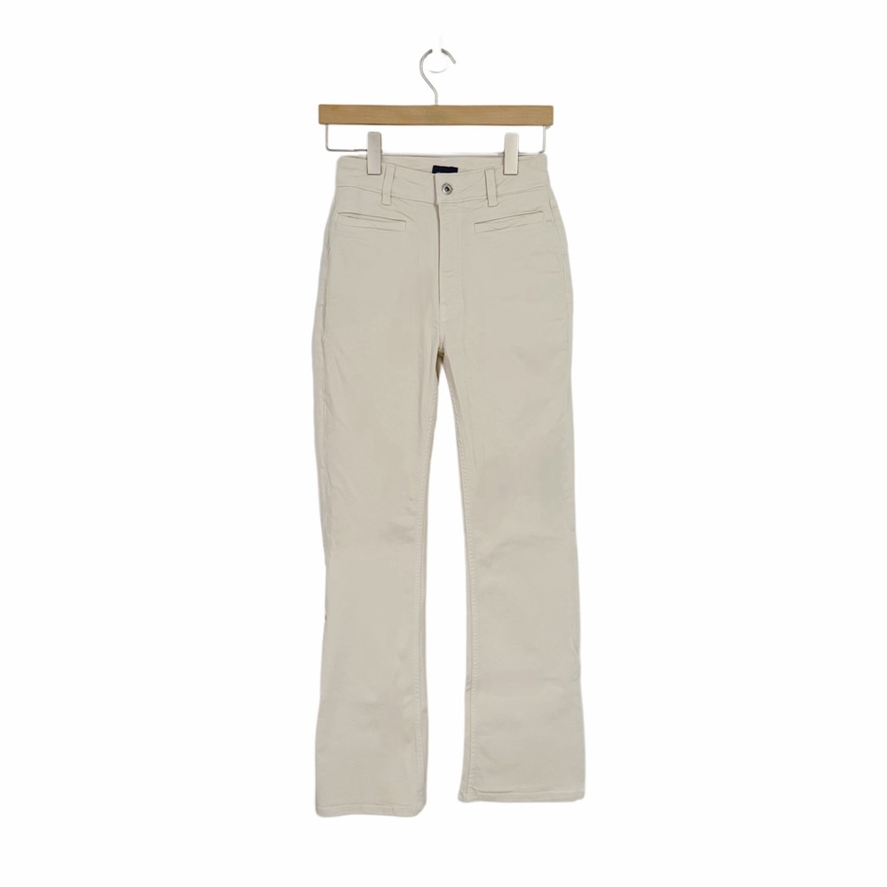 Cream High-Waisted Flared Pants - GANT